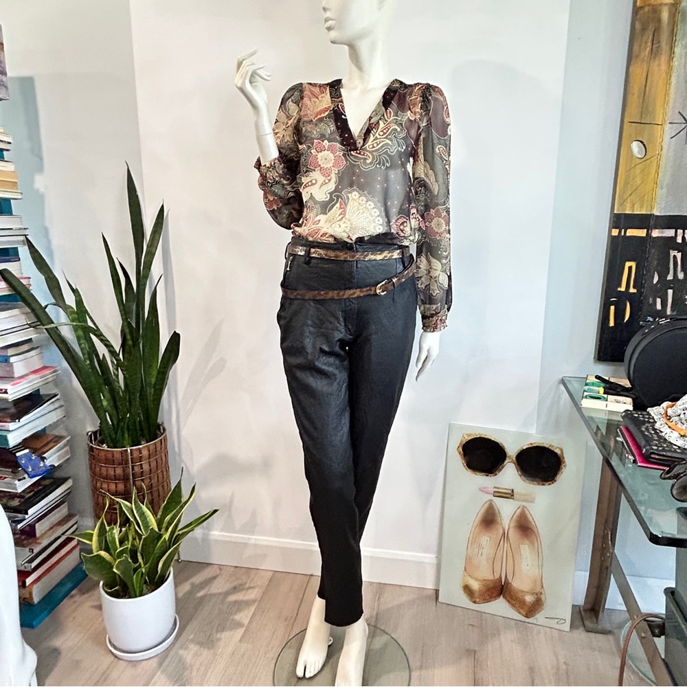 Vintage Black Lambskin Leather Pants - Picture 4 of 17